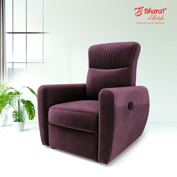 Bharat Lifestyle Sleek Fabric Manual Recliner  (Finish Color - Maroon, DIY(Do-It-Yourself))