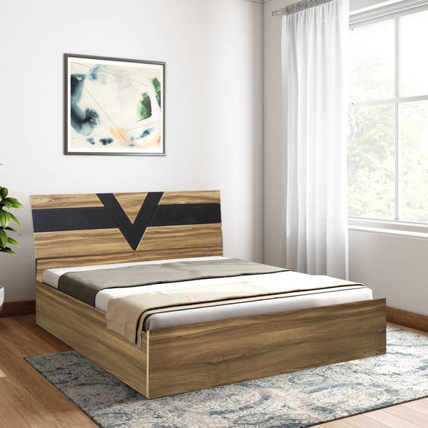 Bharat Lifestyle Egpt Engineered Wood Queen Box Bed  (Finish Color - walnut, Delivery Condition - Knock Down)