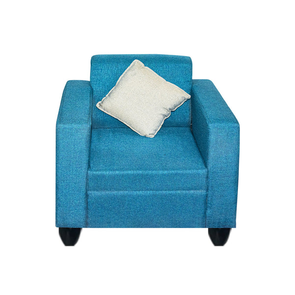 Bharat Lifestyle Burano Fabric 1 Seater Sofa  (Finish Color - Aqua Blue, DIY(Do-It-Yourself))