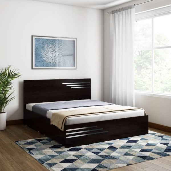 Bharat Lifestyle Amsterdam Engineered Wood Queen Bed  (Finish Color - Wenge, Delivery Condition - Knock Down)
