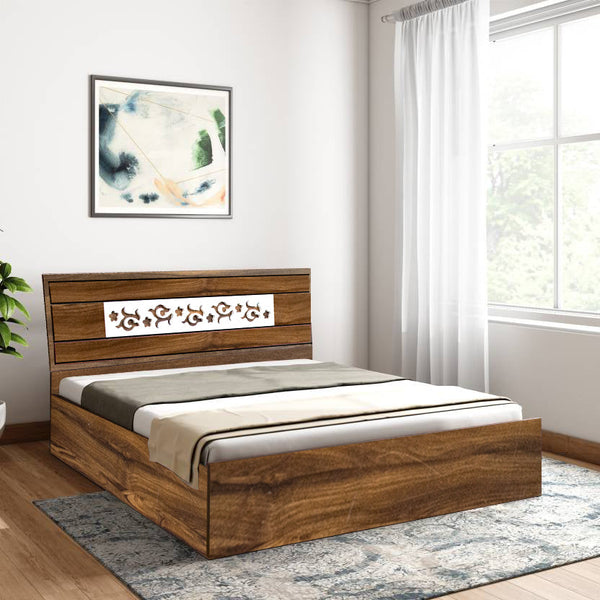 Bharat Lifestyle Oman Engineered Wood Queen Box Bed  (Finish Color - Walnut, Delivery Condition - Knock Down)