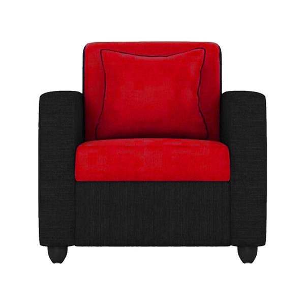 Bharat Lifestyle Tulip Fabric 1 Seater Sofa  (Finish Color - Red & Black, DIY(Do-It-Yourself))