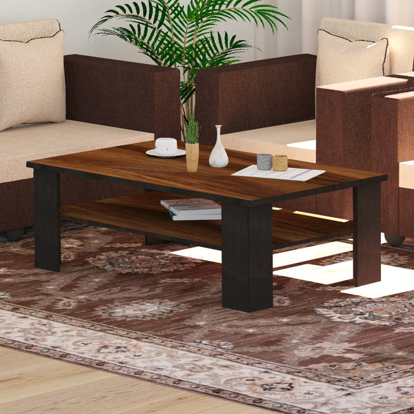Bharat Lifestyle Fleming Engineered Wood Coffee Table  (Finish Color - Acacia dark & Wenge, Knock Down)