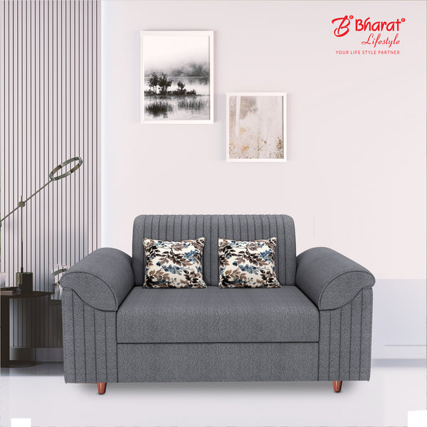 Bharat Lifestyle Caspro Grey Fabric 3 Seater Sofa | Comfortable Sofa for Living Room, Bedroom, Home & Office | DIY Assembly | 1 Year Warranty