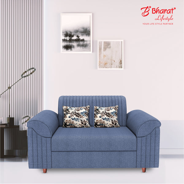 Bharat Lifestyle Caspro Blue Fabric 3 Seater Sofa | Stylish & Comfortable Sofa for Living Room, Bedroom, Home & Office | DIY Assembly | 1 Year Warranty