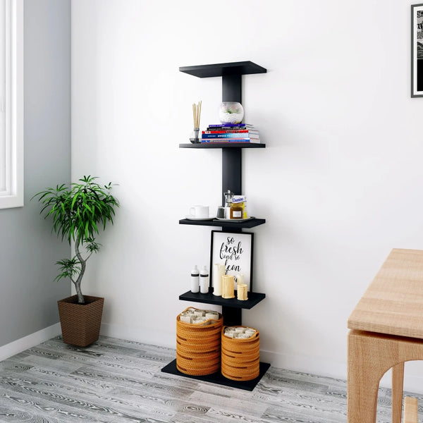 Bharat Lifestyle Erabus Engineered Wood Open Book Shelf (Finish Color - Wenge, Knock Down)