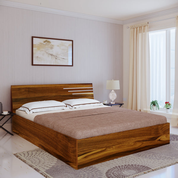 Bharat Lifestyle Amsterdam Engineered Wood Queen Box Bed  (Finish Color - Brown, Delivery Condition - Knock Down)