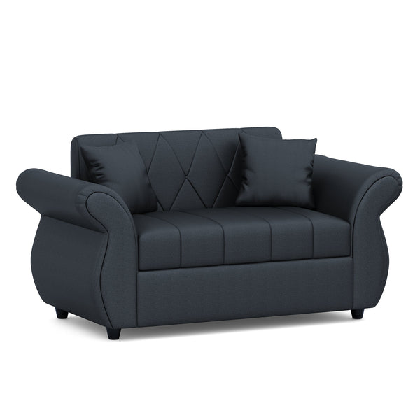 Bharat Lifestyle Alina Leatherette 2 Seater Sofa  (Finish Color - Black, DIY(Do-It-Yourself))