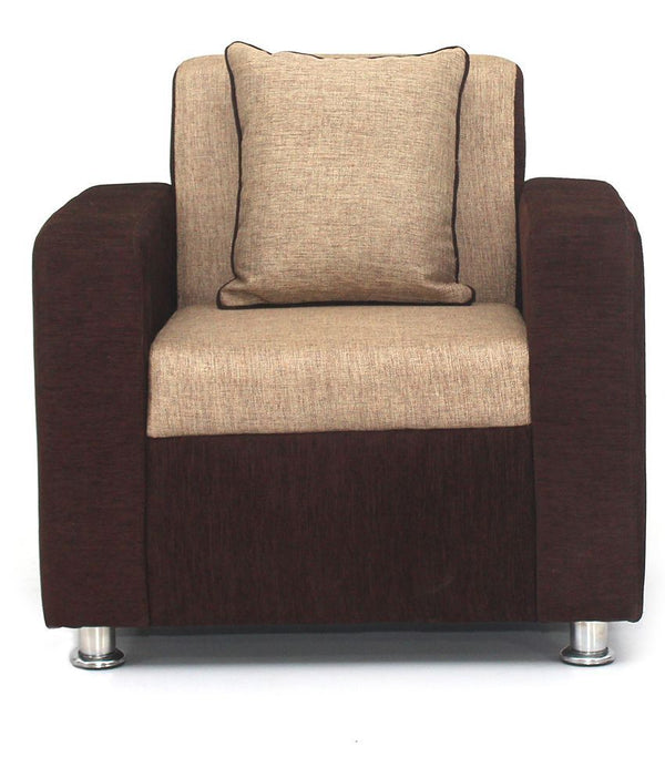 Bharat Lifestyle Tulip Fabric 1 Seater Sofa  (Finish Color - Cream Brown, DIY(Do-It-Yourself))