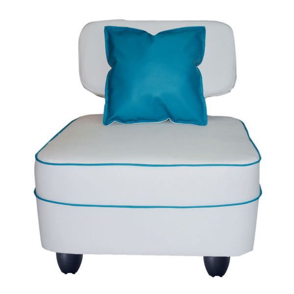Bharat Lifestyle Butterfly Leatherette 1 Seater Sofa  (Finish Color - White Blue, DIY(Do-It-Yourself))