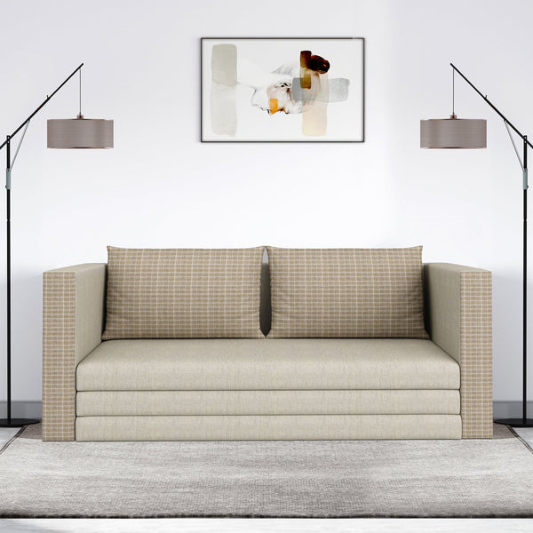 Bharat Lifestyle Bliss 3 Seater Double Solid Wood Fold Out Sofa Cum Bed  (Finish Color - Beige Delivery Condition - Pre-assembled)