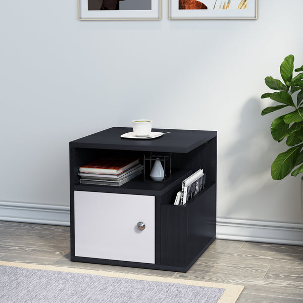 Bharat Lifestyle Cameroon Engineered Wood Side Table  (Finish Color - White and Wenge, Knock Down)