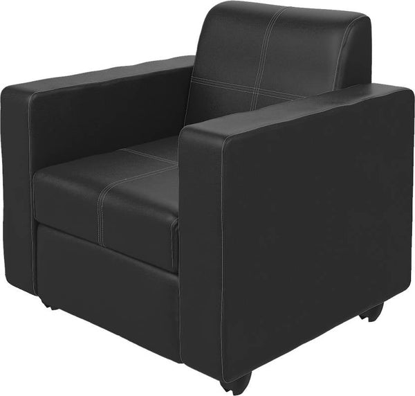 Bharat Lifestyle Cosmo Leatherette 1 Seater Sofa  (Finish Color - Black, DIY(Do-It-Yourself)
