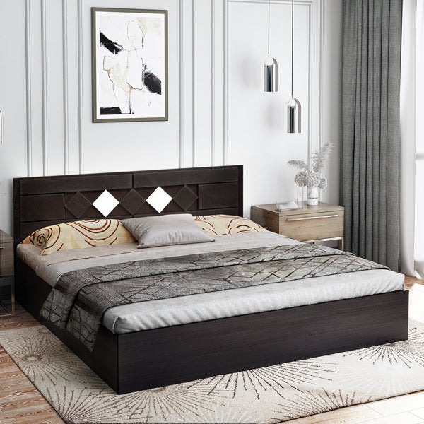 Bharat Lifestyle Thailand Engineered Wood Queen Box Bed  (Finish Color - Wenge & White, Delivery Condition - Knock Down)
