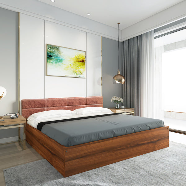 Bharat Lifestyle Oregon Engineered Wood Queen Box Bed  (Finish Color - Brown, Delivery Condition - Knock Down)