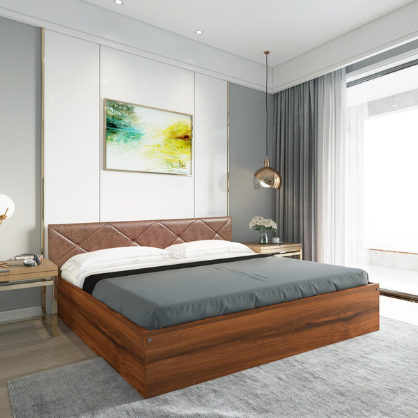 Bharat Lifestyle Indio Engineered Wood King Box Bed  (Finish Color - Brown, Delivery Condition - Knock Down)