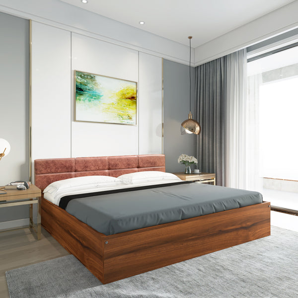 Bharat Lifestyle Oregon Engineered Wood Queen Box Bed  (Finish Color - Brown, Delivery Condition - Knock Down)