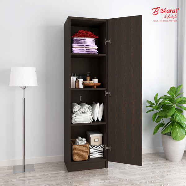 Bharat Lifestyle Namur Engineered Wood 1 Door Wardrobe (Finish Color - Wenge, Knock Down)