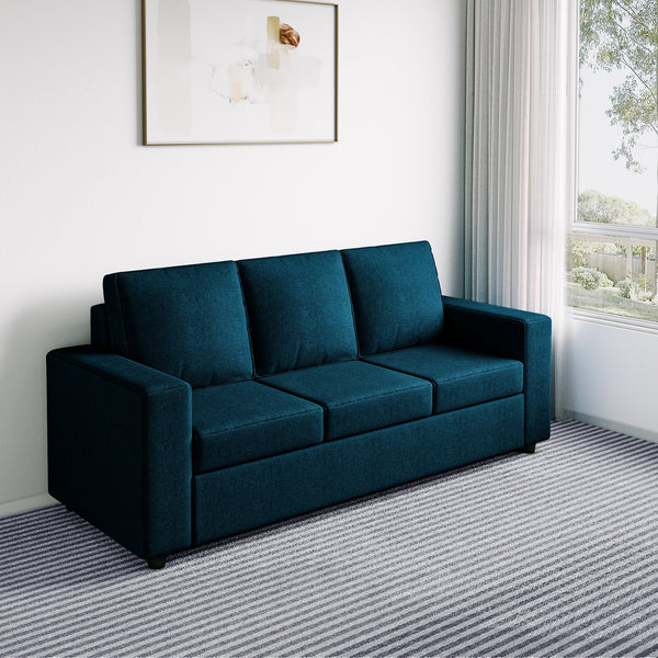 Bharat Lifestyle Cairo Fabric 3 Seater Sofa  (Finish Color - Royal Blue, DIY(Do-It-Yourself)