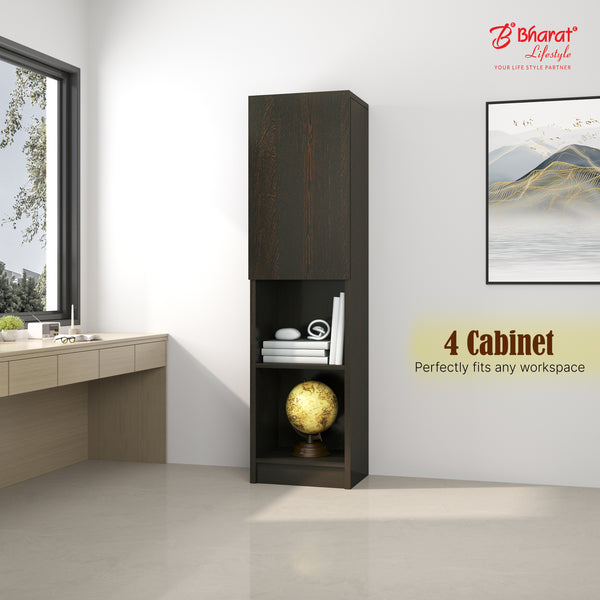 Bharat Lifestyle Minsk Engineered Wood Semi-Open Book Shelf (Finish Color - Wenge, Knock Down)