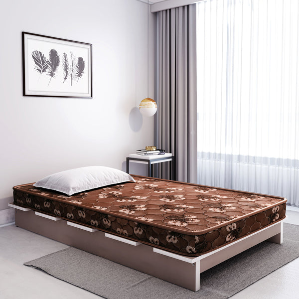Bharat Lifestyle Celtis Bed With Mattress Engineered Wood Single Bed  (Finish Color - Brown With Mattress, Delivery Condition - DIY(Do-It-Yourself))