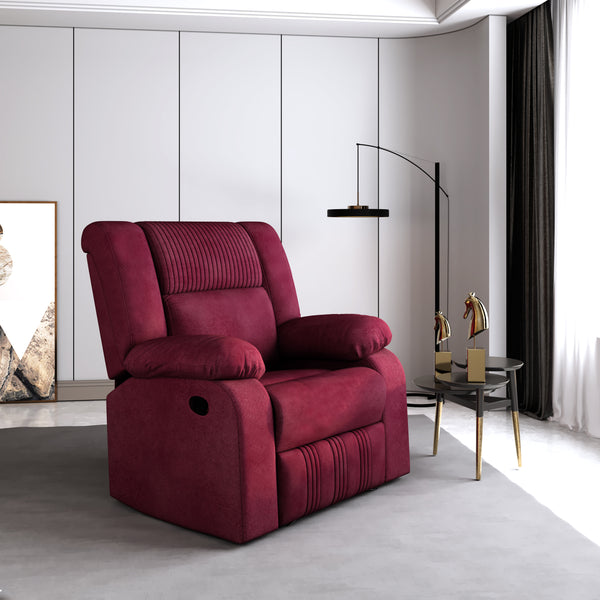 Bharat Lifestyle Jerry Leatherette Manual Recliner  (Finish Color - Maroon, DIY(Do-It-Yourself))