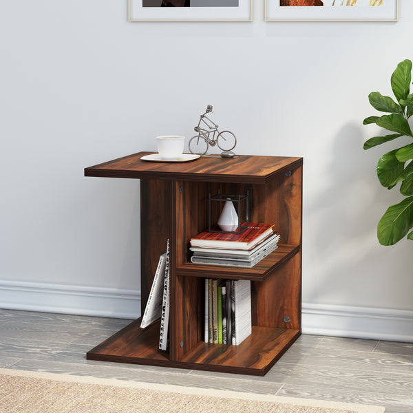Bharat Lifestyle Kerinci Engineered Wood Side Table  (Finish Color - Brown, Knock Down)