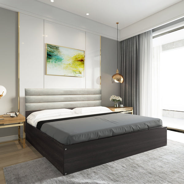 Bharat Lifestyle Kansas Engineered Wood King Box Bed  (Finish Color - Wenge, Delivery Condition - Knock Down)