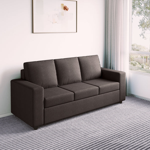 Bharat Lifestyle Cairo Fabric 3 Seater Sofa  (Finish Color - Dark Grey, DIY(Do-It-Yourself)