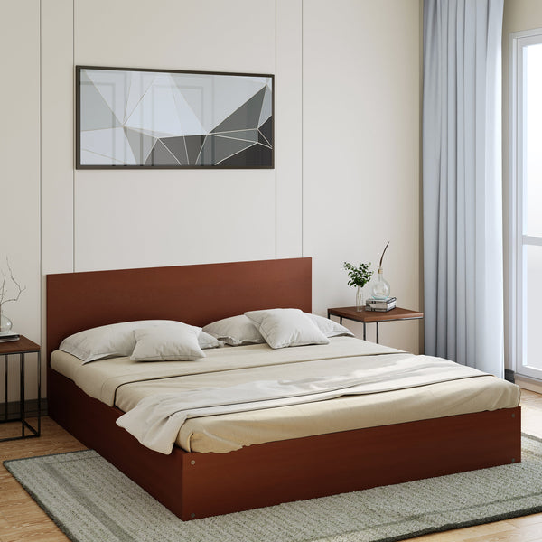 Bharat Lifestyle Libya Engineered Wood Queen Bed  (Finish Color - Brown, Delivery Condition - Knock Down)