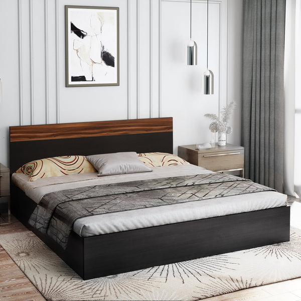 Bharat Lifestyle Dublin Engineered Wood Queen Box Bed  (Finish Color - Wenge, Delivery Condition - Knock Down)