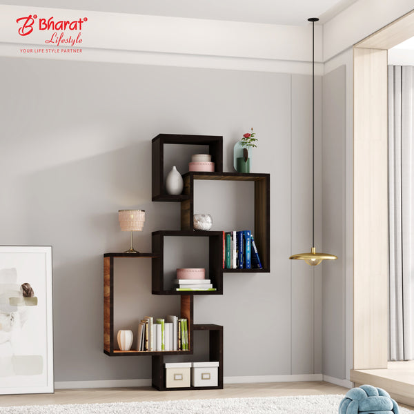 Bharat Lifestyle Palmnut Engineered Wood Display Unit (Finish Color - Wenge & Brown, DIY(Do-It-Yourself))