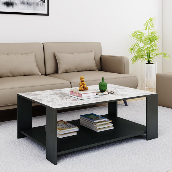 Bharat Lifestyle Juniper Engineered Wood Coffee Table  (Finish Color - Wenge White, Knock Down)