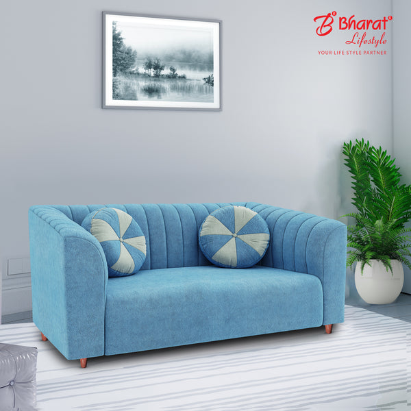 Bharat Lifestyle Mercy Sky Blue Boucle Fabric 2 Seater Sofa | Luxurious & Comfortable Seating for Living Room & Bedroom | DIY Assembly | 1 Year Warranty