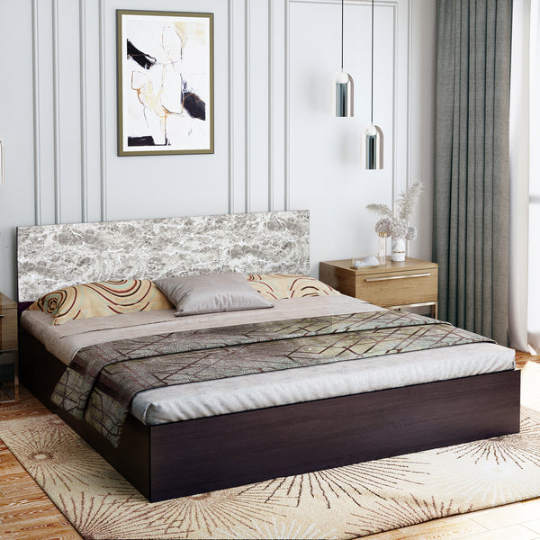 Bharat Lifestyle Amsterdam Engineered Wood Queen Bed  (Finish Color - Wenge & White, Delivery Condition - Knock Down)