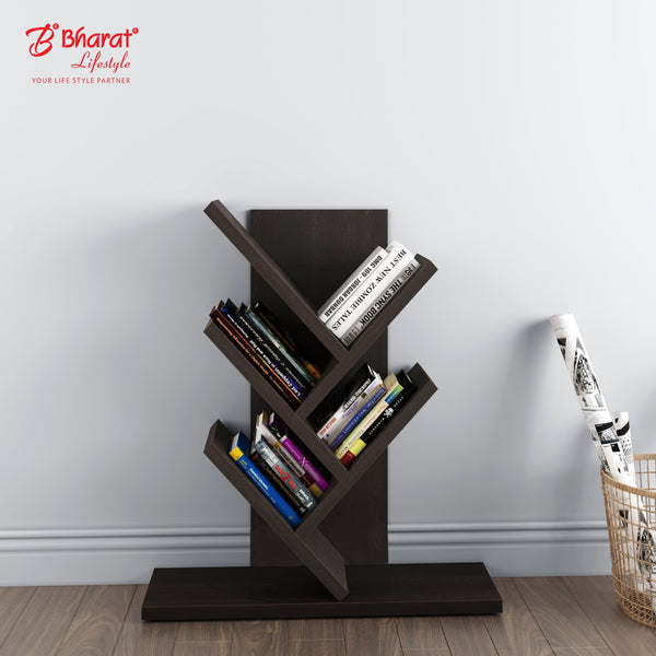 Bharat Lifestyle Lotus Engineered Wood Open Book Shelf (Finish Color - Wenge, DIY(Do-It-Yourself))