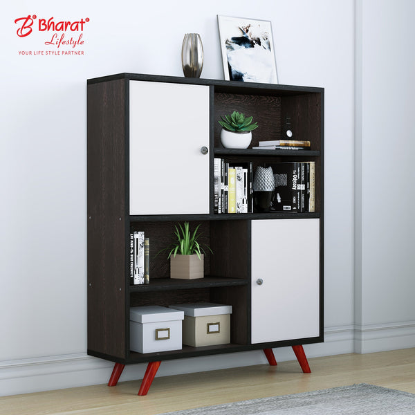 Bharat Lifestyle Kazan Engineered Wood Display Unit (Finish Color - White & Wenge, DIY(Do-It-Yourself))