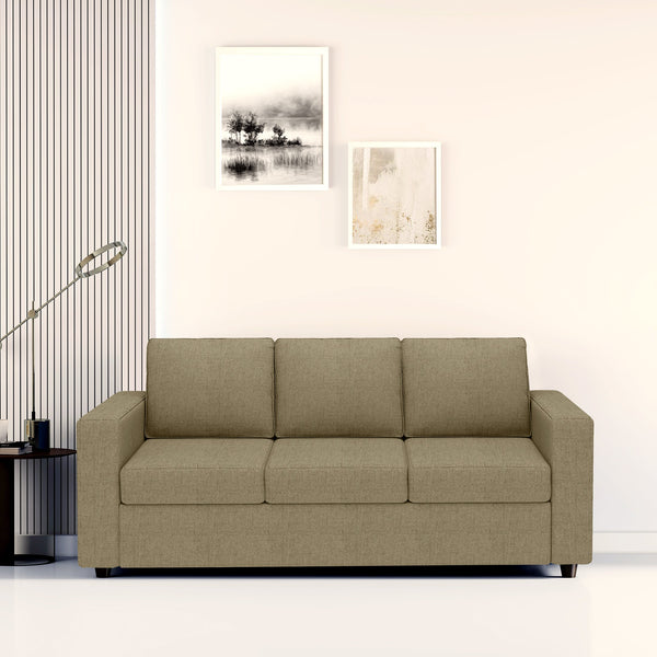 Bharat Lifestyle Cairo Fabric 3 Seater Sofa  (Finish Color - Cream, DIY(Do-It-Yourself)