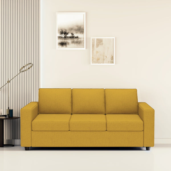 Bharat Lifestyle Cairo Fabric 3 Seater Sofa  (Finish Color - Yellow, DIY(Do-It-Yourself)