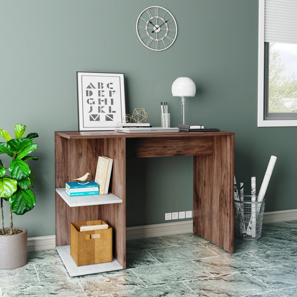 Bharat Lifestyle Iceland Engineered Wood Study Table  (Free Standing, Finish Color - Brown, Knock Down)