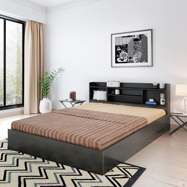 Bharat Lifestyle Freetown Engineered Wood Queen Box Bed  (Finish Color - Wenge, Delivery Condition - Knock Down)