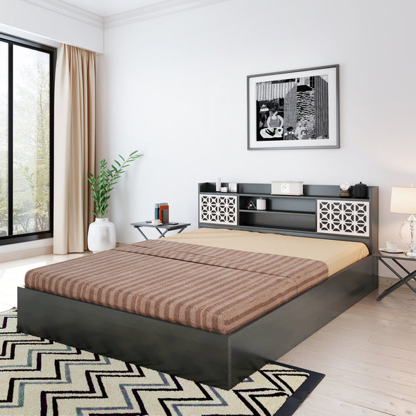 Bharat Lifestyle Brazil Engineered Wood King Box Bed  (Finish Color - Black, Delivery Condition - Knock Down)