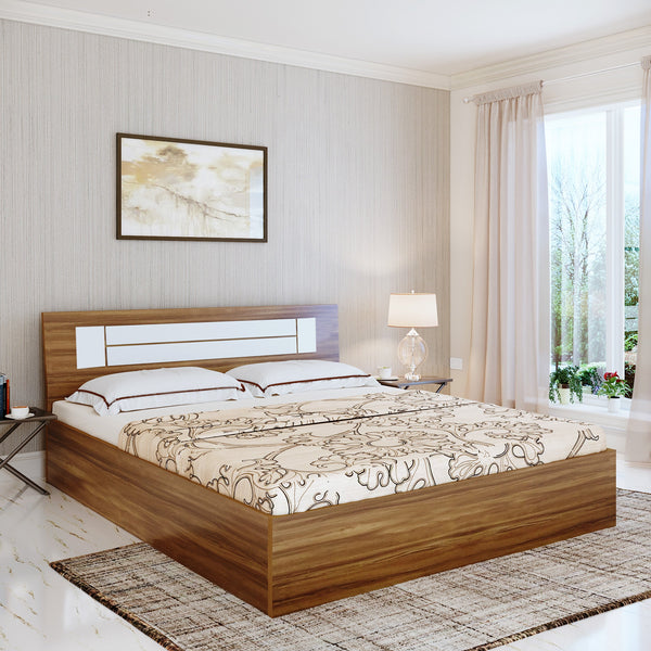 Bharat Lifestyle Austria Engineered Wood Queen Box Bed  (Finish Color - Brown, Delivery Condition - Knock Down)