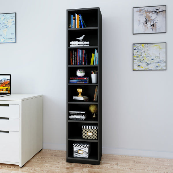 Bharat Lifestyle Discover Engineered Wood Open Book Shelf  (Finish Color - Black, Knock Down)