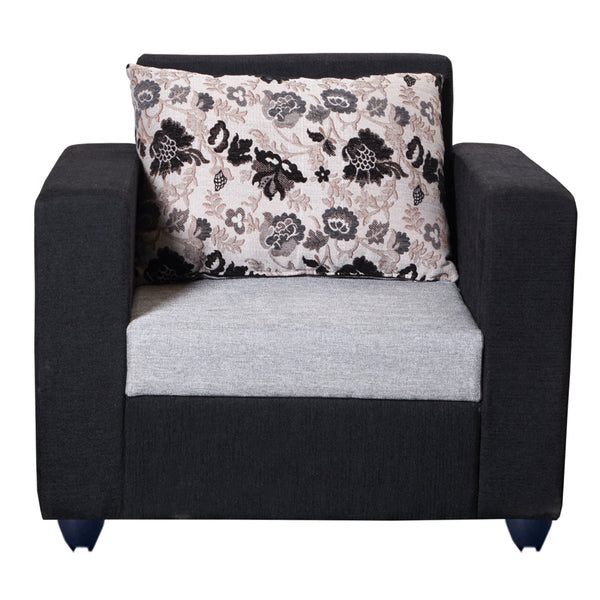 Bharat Lifestyle Nano Fabric 1 Seater Sofa  (Finish Color - Black & Grey, DIY(Do-It-Yourself))