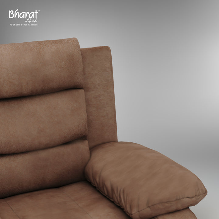 Bharat Lifestyle Austin Fabric Manual Recliner (Finish Color - Brown, DIY(Do-It-Yourself)