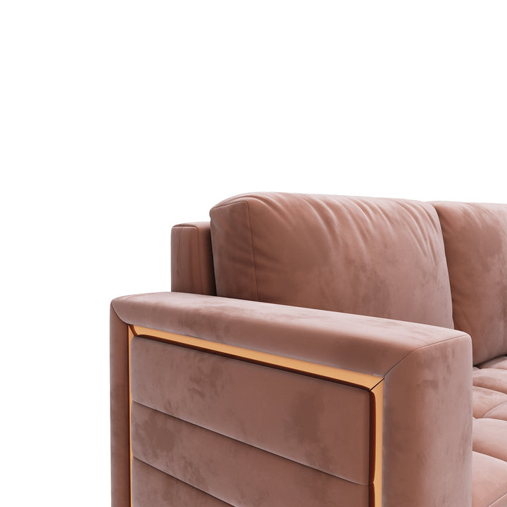 Bharat Lifestyle Alaska Fabric 8 Seater Sofa (Finish Color - Peach, DIY(Do - It - Yourself)) - BHARAT LIFESPACE PRIVATE LIMITED