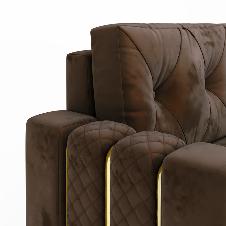 Bharat Lifestyle Alexa Fabric 8 Seater Sofa (Finish Color - Brown, DIY(Do - It - Yourself)) - BHARAT LIFESPACE PRIVATE LIMITED