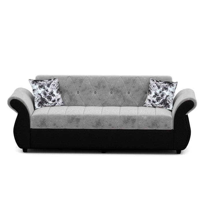 Bharat Lifestyle Alina Fabric 3 Seater Sofa (Black & Grey) | for Living Room & Bedroom | Modern Dual Tone | DIY Assembly | Wooden Frame | 1 Year Warranty - BHARAT LIFESPACE PRIVATE LIMITED