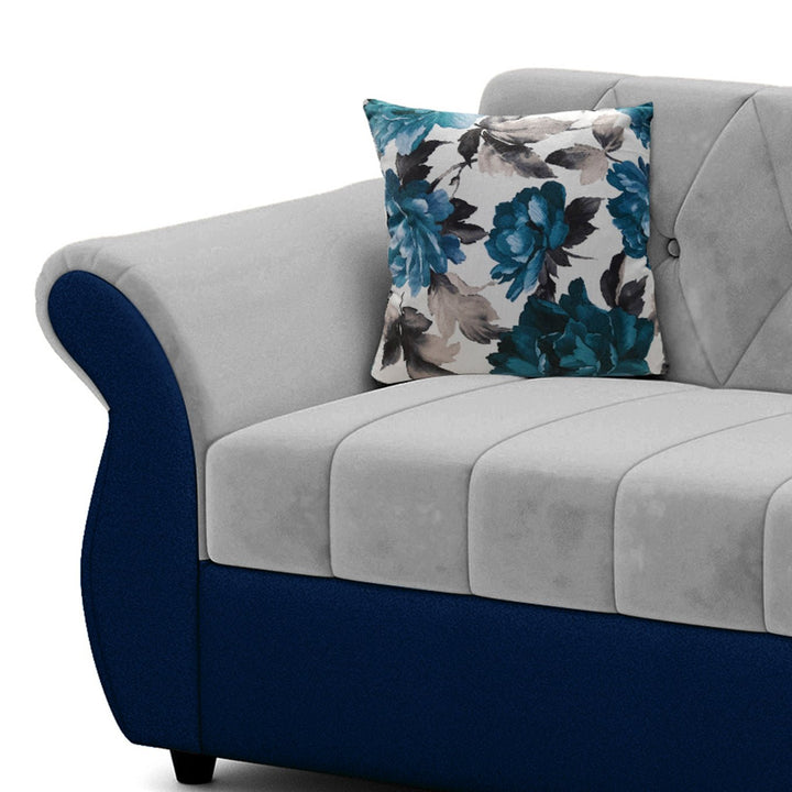 Bharat Lifestyle Alina Fabric 3 Seater Sofa (Blue & Grey) | Modern Dual Tone Design | DIY Assembly | Wooden Frame | Comfortable Seating | 1 Year Warranty - BHARAT LIFESPACE PRIVATE LIMITED